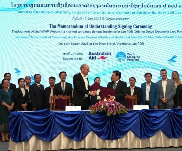Group photo of the signing of the Memorandum of Understanding Laos 
